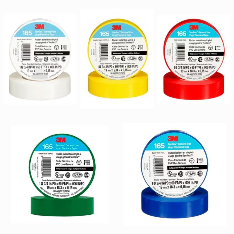 3M - Cinta Aisladora Temflex 165 183mt Colores 3M - Azul - 7X2X7