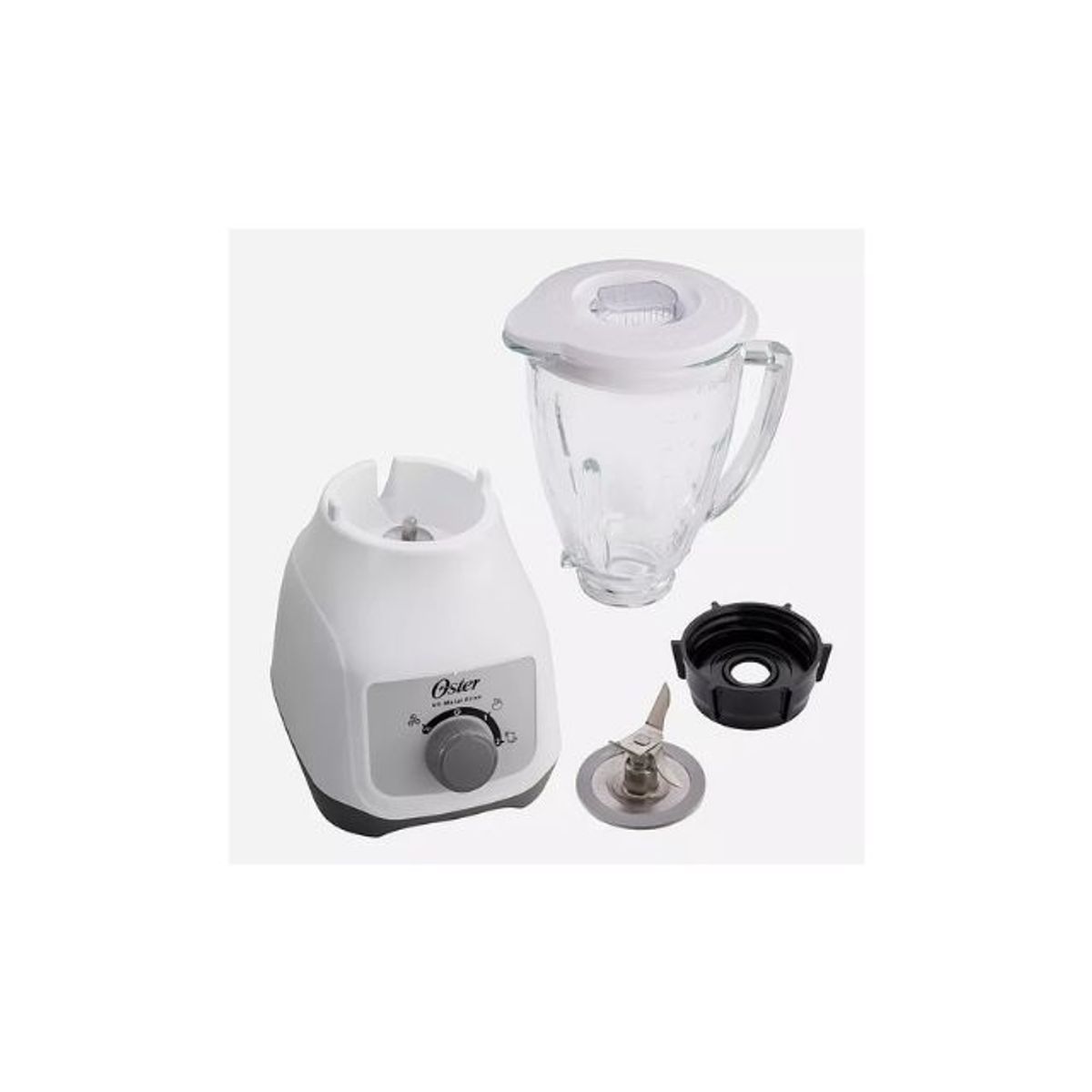 OSTER - Licuadora Oster® Con Vaso De Vidrio Y Control De Perilla Bls Color Blanco
