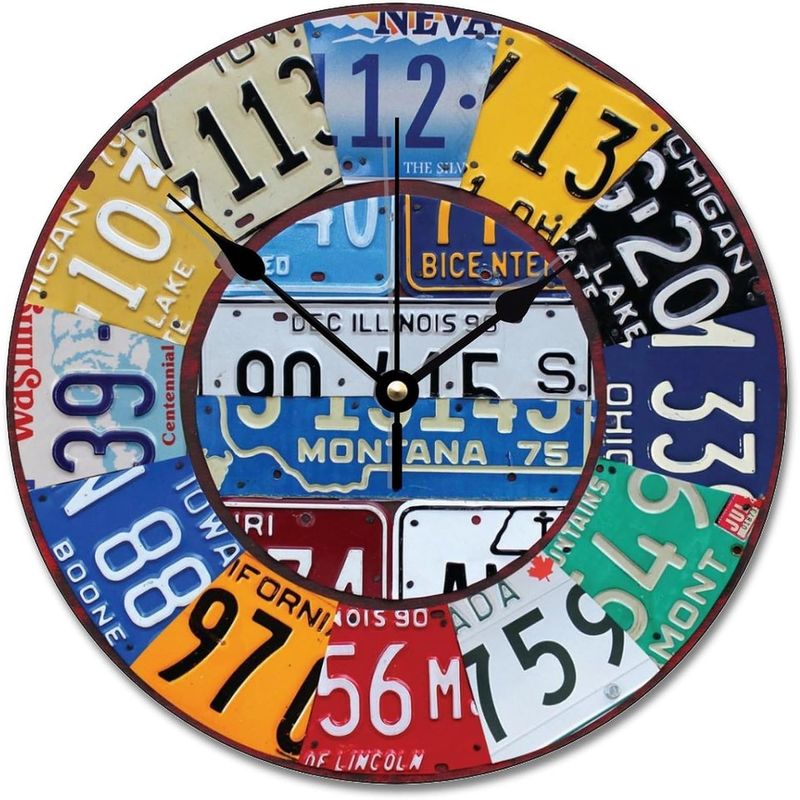 MONTREAL - Reloj De Pared Decorativo Vintage En Madera Diseño Patentes