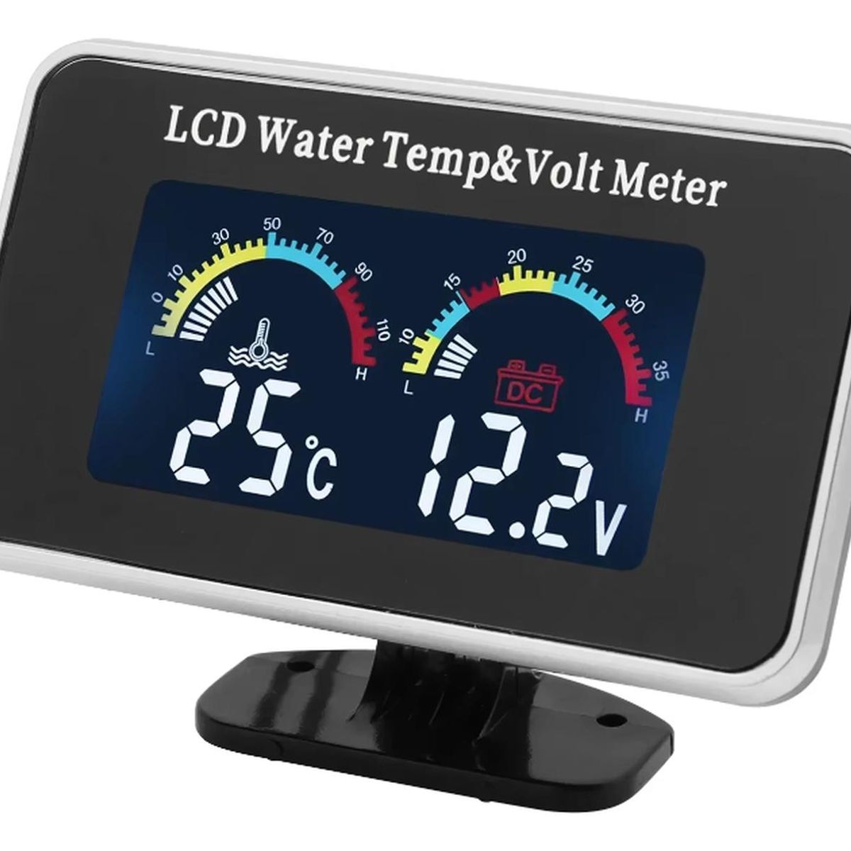 GENERICO - Reloj Marcador De Temperatura + Voltímetro Digital 12v-24v