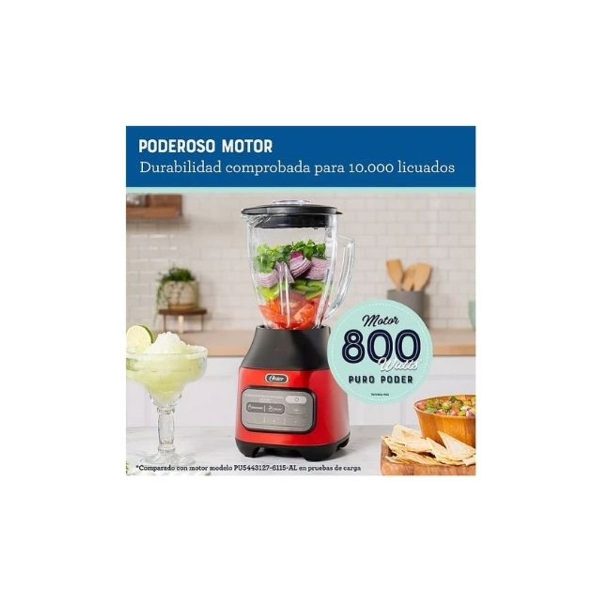 OSTER - Licuadora Oster® Reversible 3 Velocidades + Pulso BLSTPEGCRT Color Rojo