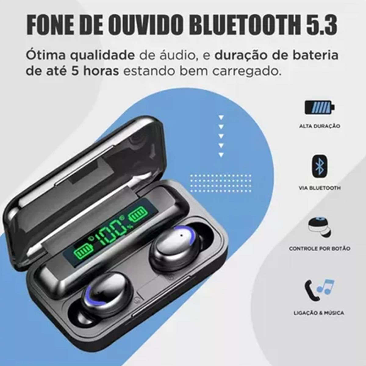 GENERICO - Audífonos in-ear inalámbricos F9-5 color negro