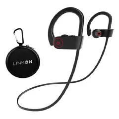 GENERICO - Audífonos deportivos inalámbricos Bluetooth con micrófono negro