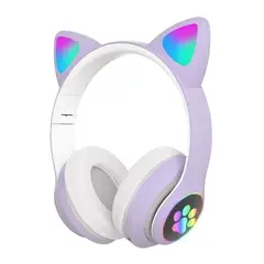 GENERICO - Auriculares gamer inalámbricos CAT Gaming STN-28 morado LED
