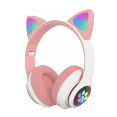 GENERICO - Auriculares gamer inalámbricos CAT Gaming STN-28 rosa LED