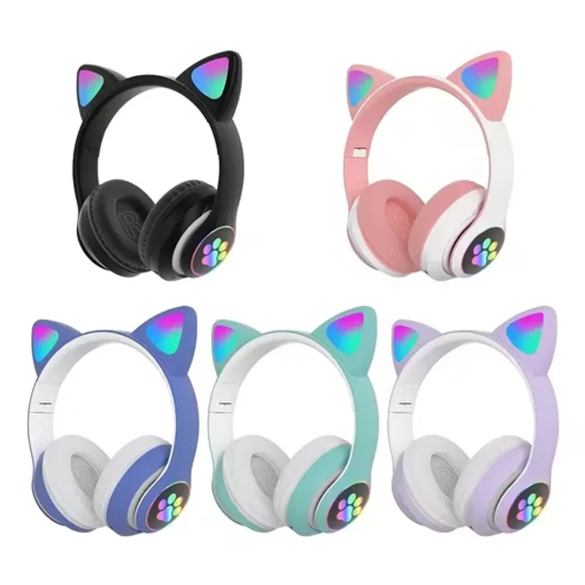 GENERICO - Auriculares gamer inalámbricos CAT Gaming STN-28 rosa LED