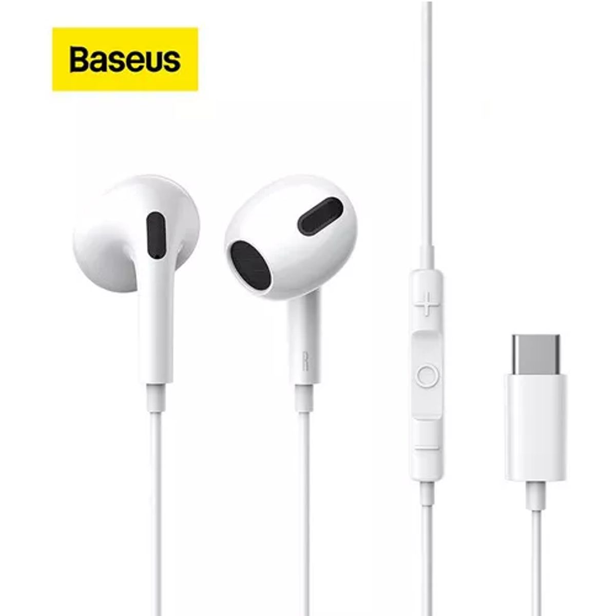GENERICO - Audífonos con cable Baseus tipo C con micrófono para Xiaomi blanco