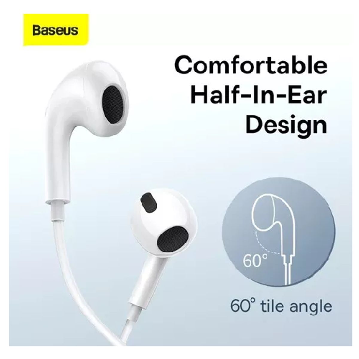GENERICO - Audífonos con cable Baseus tipo C con micrófono para Xiaomi blanco