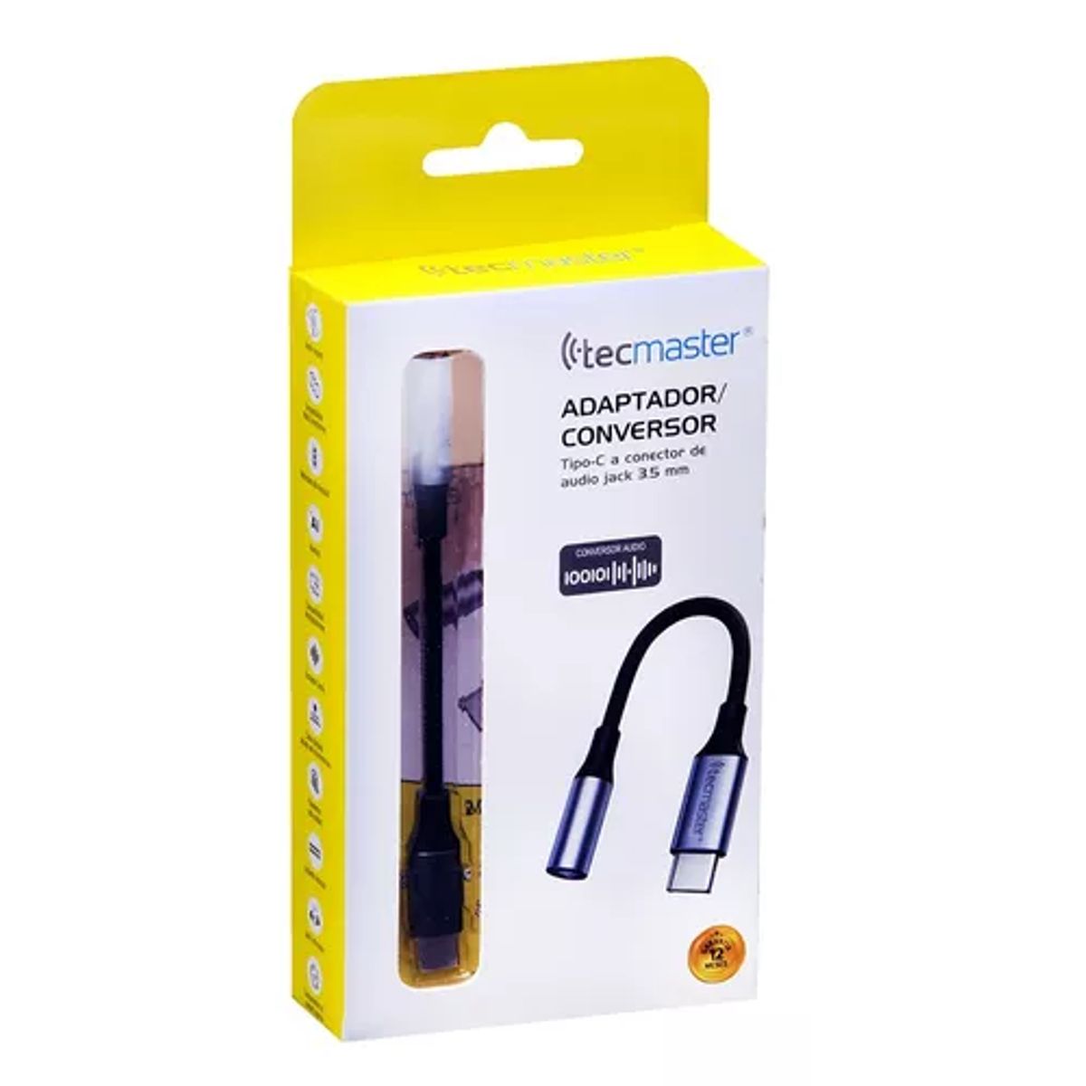 GENERICO - Adaptador de audífono tipo C a audio jack 35mm Tecmaster gris