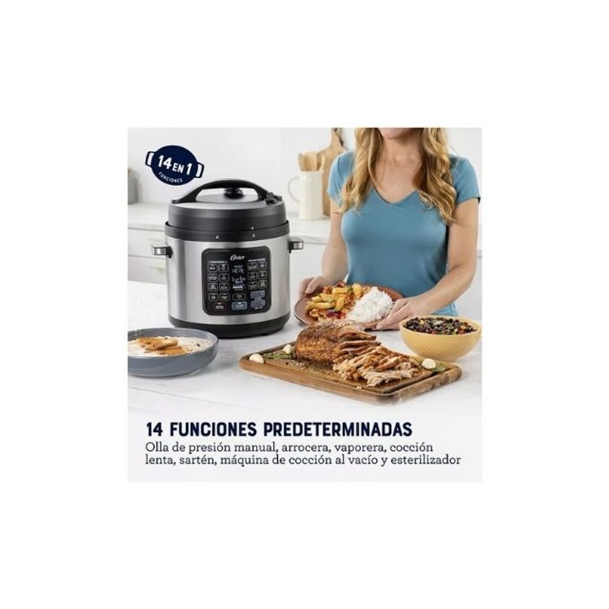 OSTER - Multiolla Turbo, 5.7L de Capacidad Oster®, con 14 Funciones