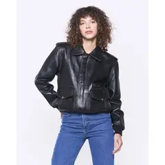 AMEN LEATHER - Jeans Slim Sara Azul