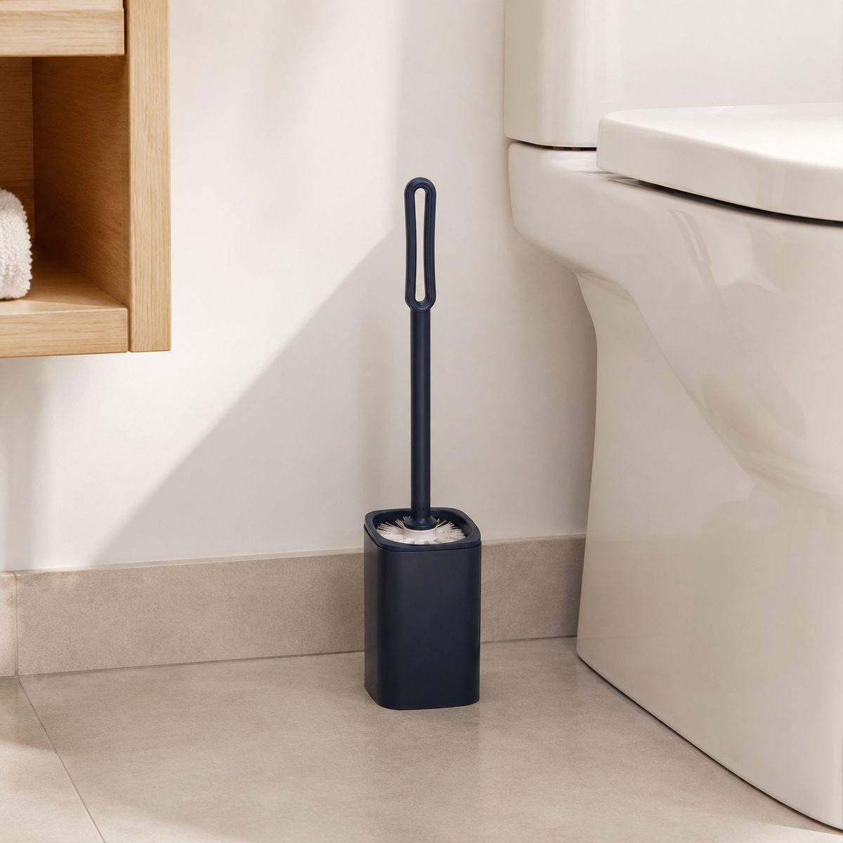 HOMESTAR - Escobilla de Baño Minimalista - Azul