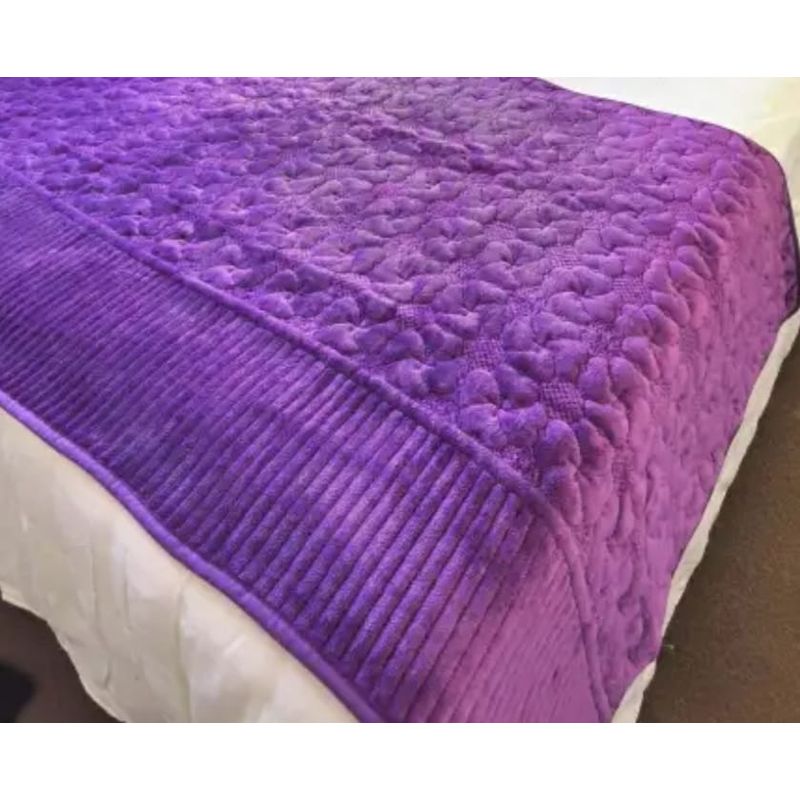 GENERICO - Piecera morada - Plush para dormitorio ideal para dos plazas y king