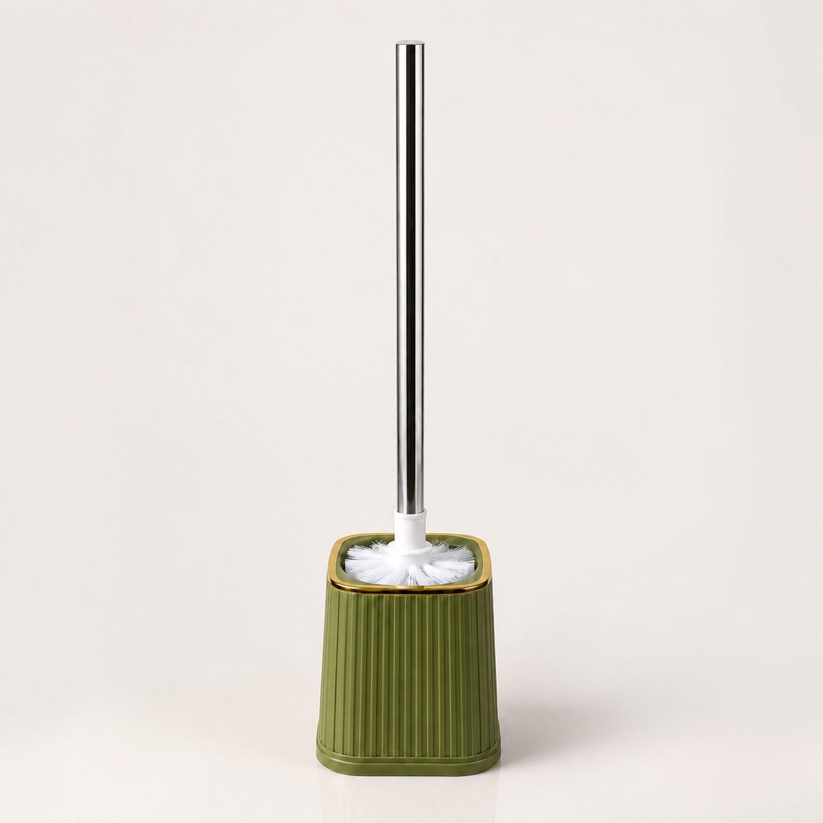 HOMESTAR - Escobilla de baño minimalista verde con soporte