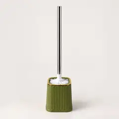 HOMESTAR - Escobilla de baño minimalista verde con soporte