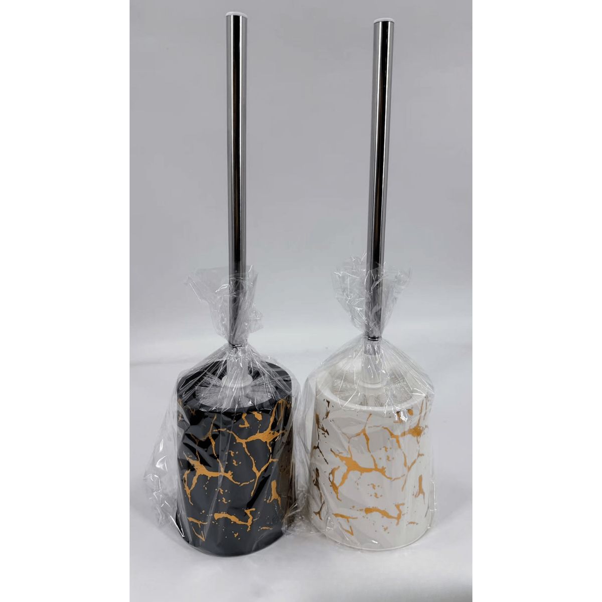 HOMESTAR - Escobilla Baño con Soporte Efecto Mármol - Blanca