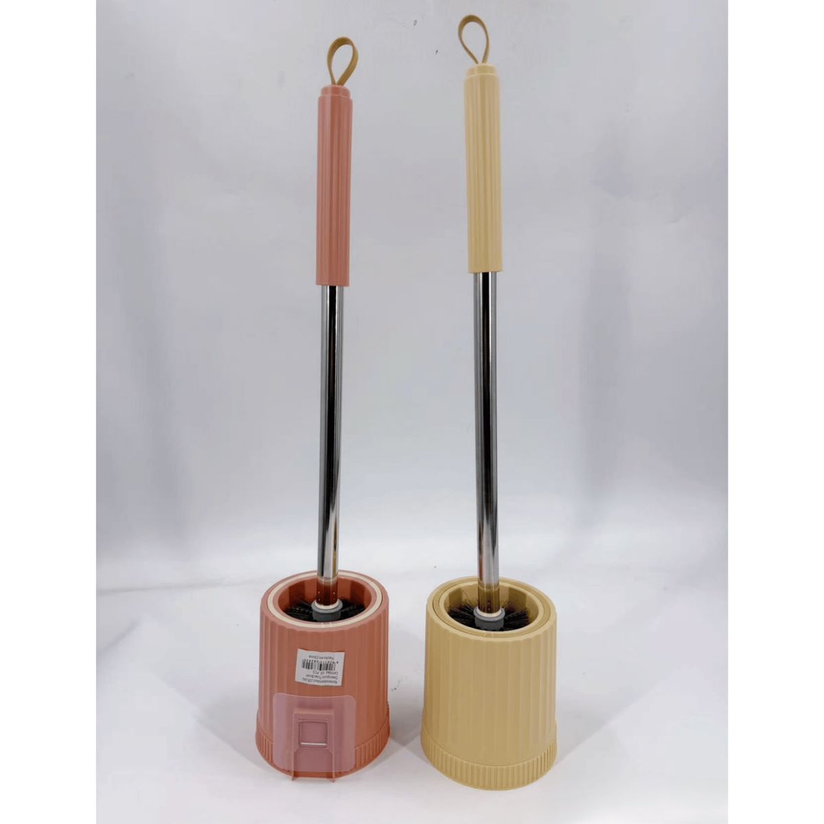 HOMESTAR - Escobilla Baño con Soporte y Mango Metálico - Naranja