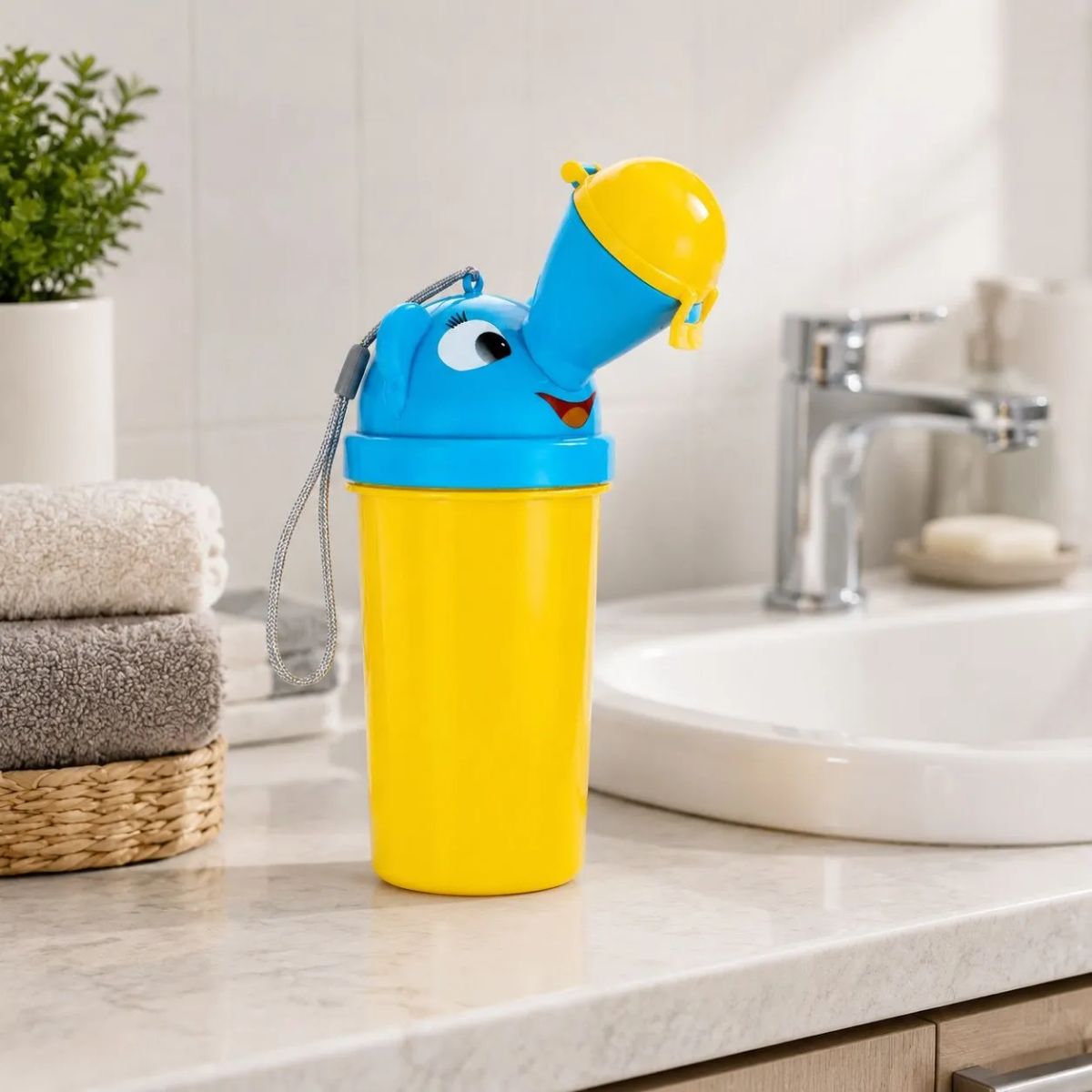 HOMESTAR - Orinal portátil infantil elefante azul y amarillo