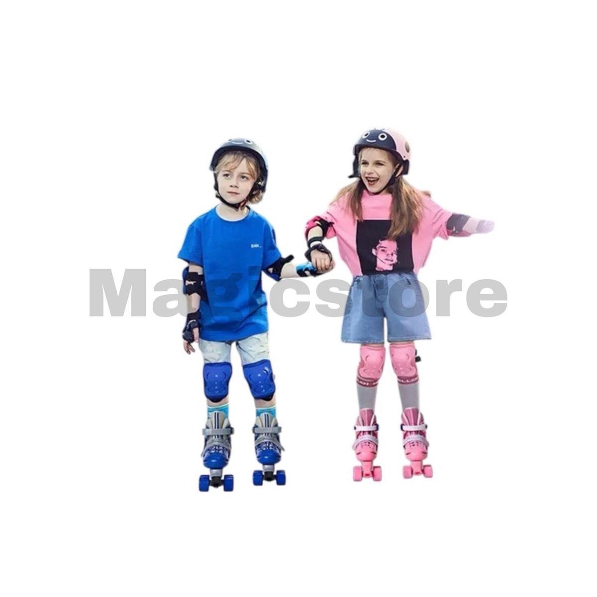 GENERICO - Patines 4 Ruedas Roller Rosado infantil XS 25 al 29