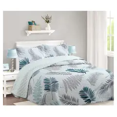 COMPRAPO - Cubrecama Quilt Sherpa King Mod Helechos del Alba Fundas 50x70 Cm