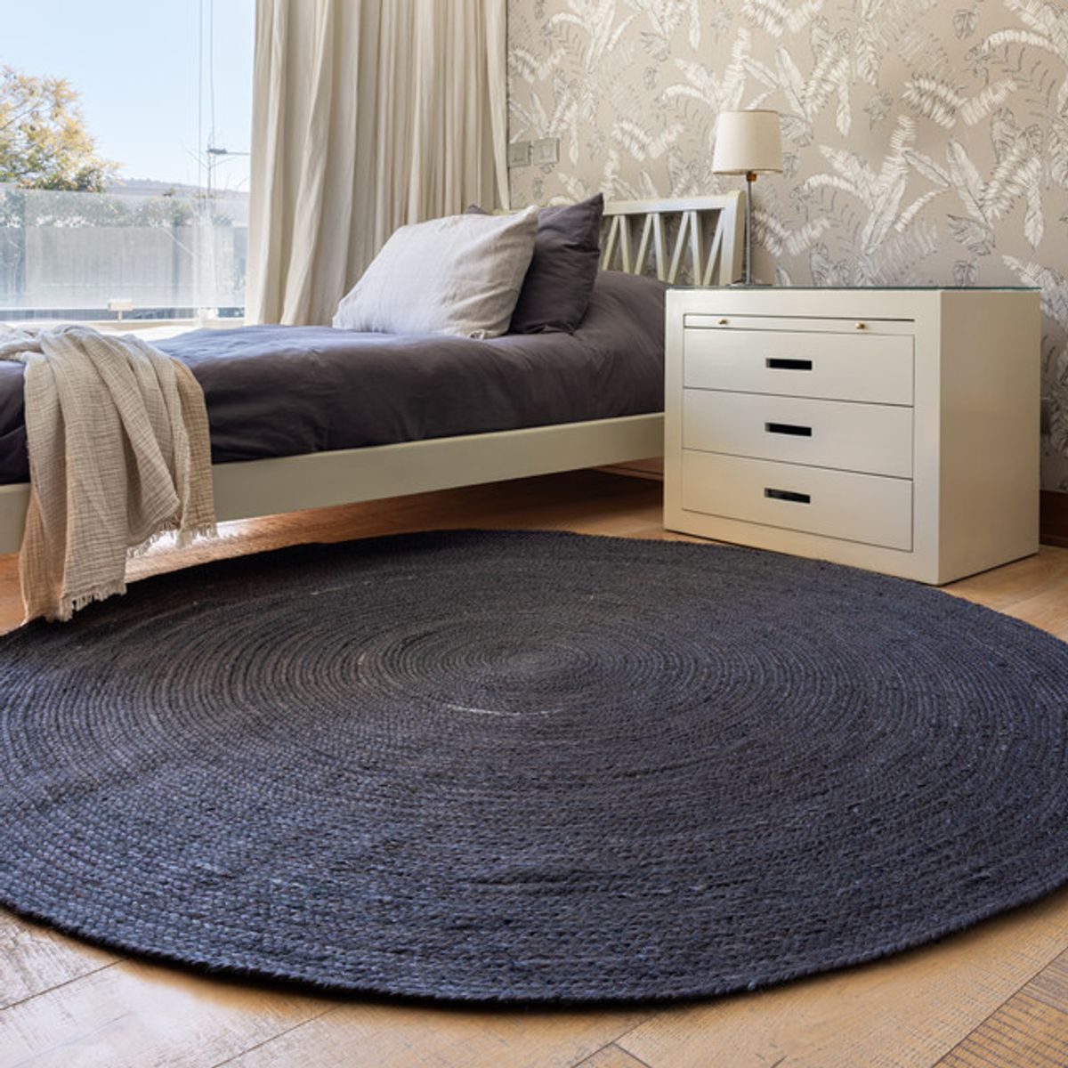 TRIBUS DEL MUNDO - Alfombra Yute Panaji Coal 210 cm