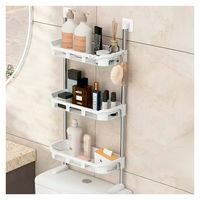 Estante Organizador de Baño 3 Niveles Colgante Pequeño Blanco