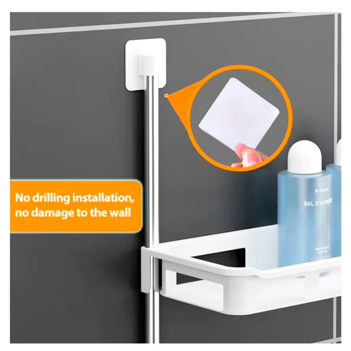 IRM - Estante Organizador de Baño 3 Niveles Colgante Pequeño Blanco