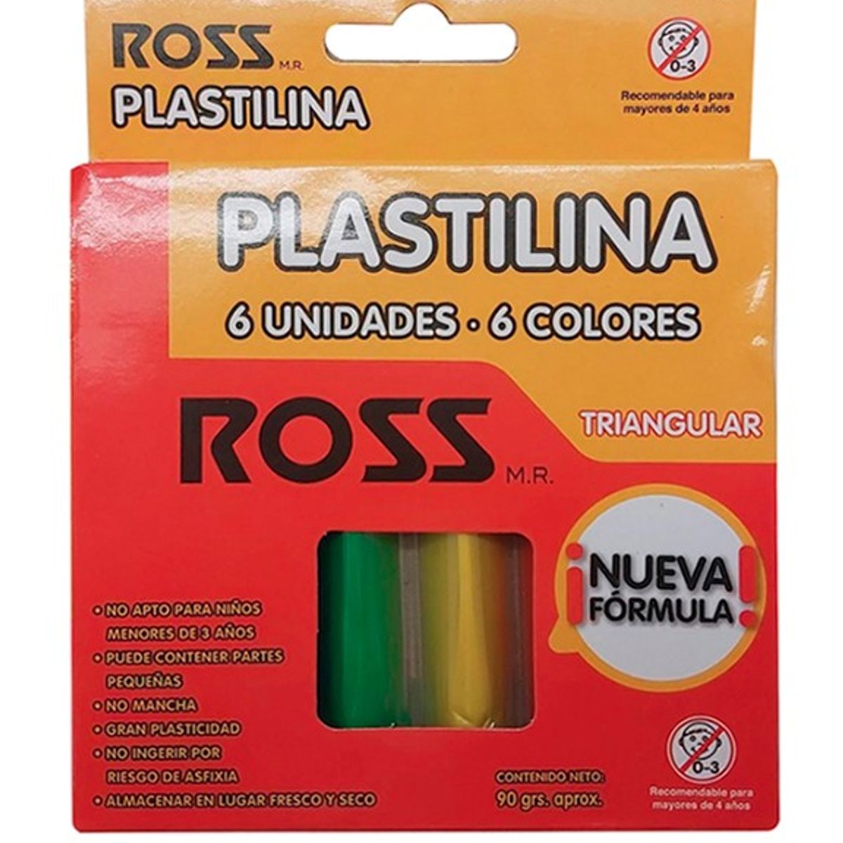 GENERICO - Plasticina 6 Unidades 6 Colores Triangular