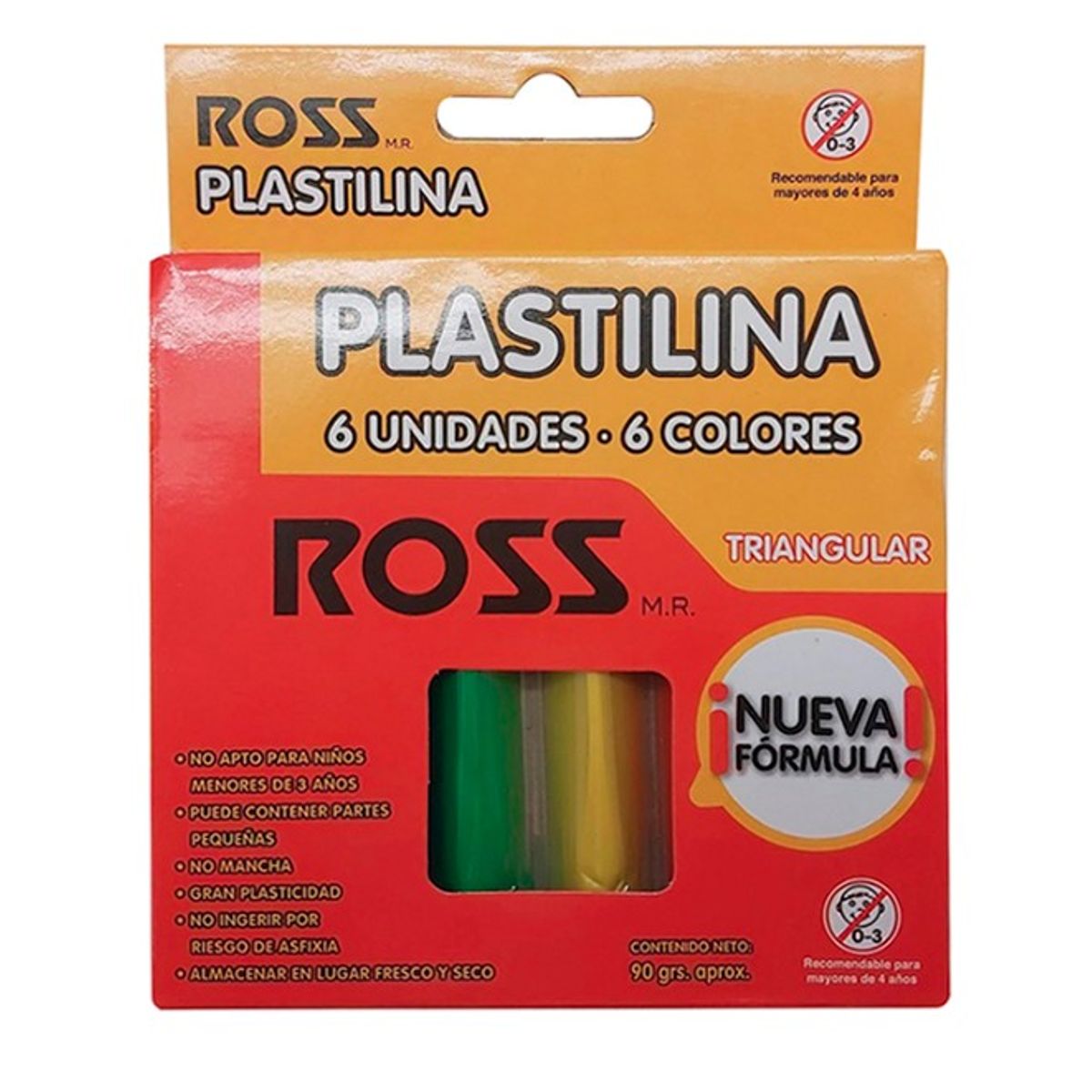 GENERICO - Plasticina 6 Unidades 6 Colores Triangular