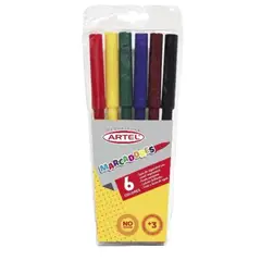 ARTEL - Scripto Marcadores Plumones 6 Colores