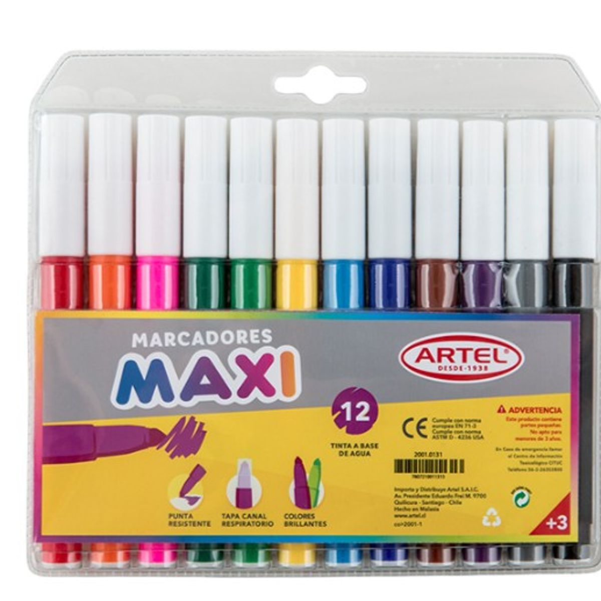 ARTEL - Marcador Jumbo 12 Colores MAXI Artel