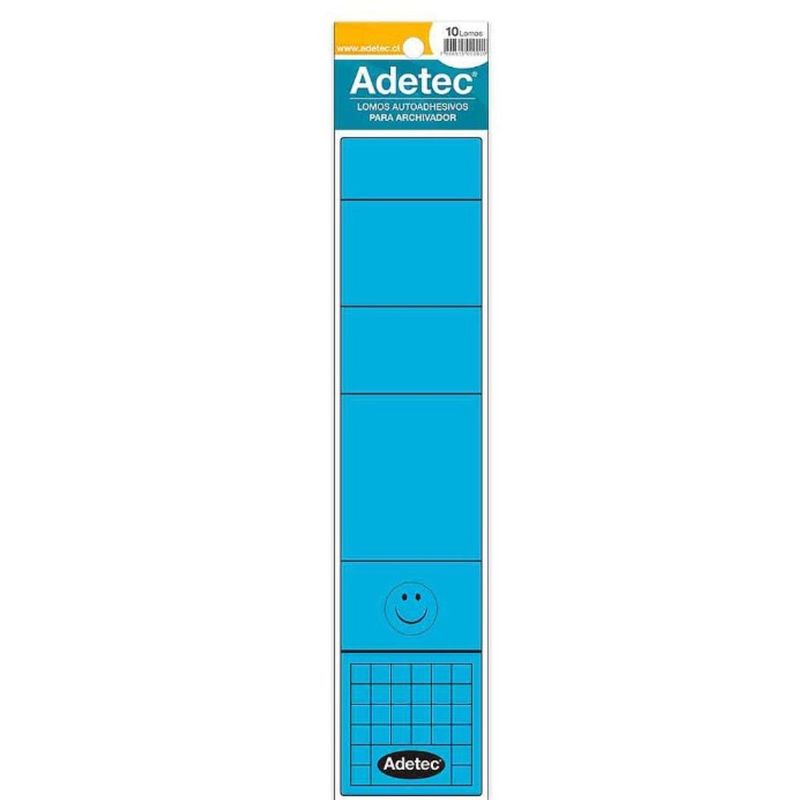 ADETEC - Lomos Autoadhesivos para Archivador Azul