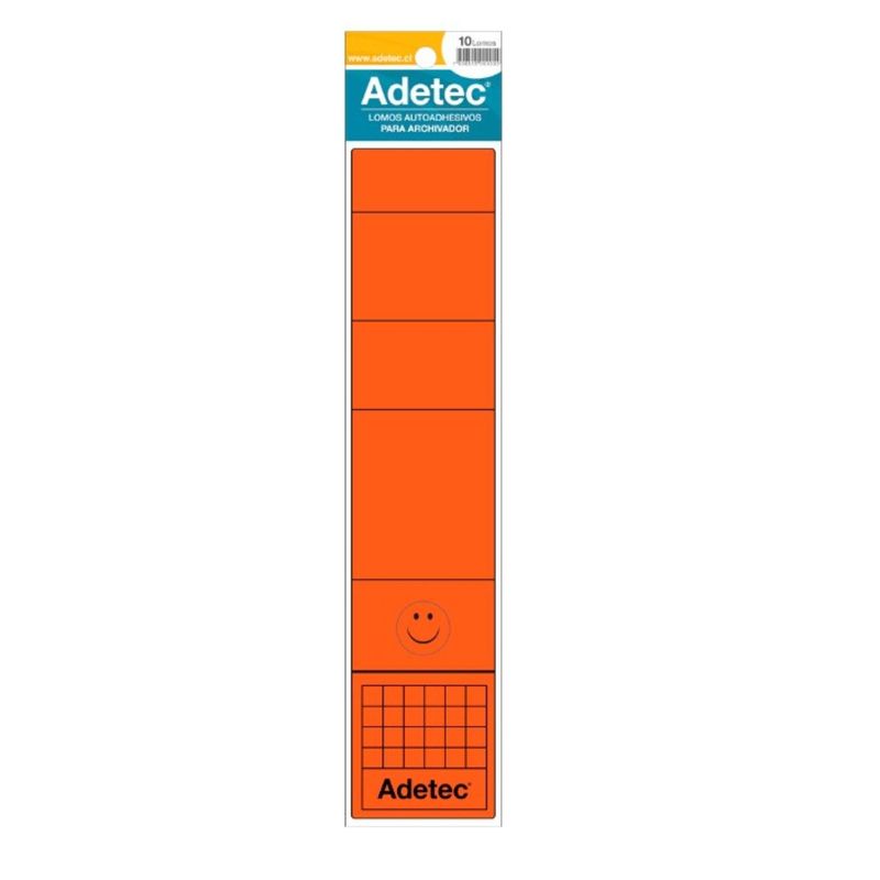 ADETEC - Lomos Autoadhesivos para Archivador Rojo