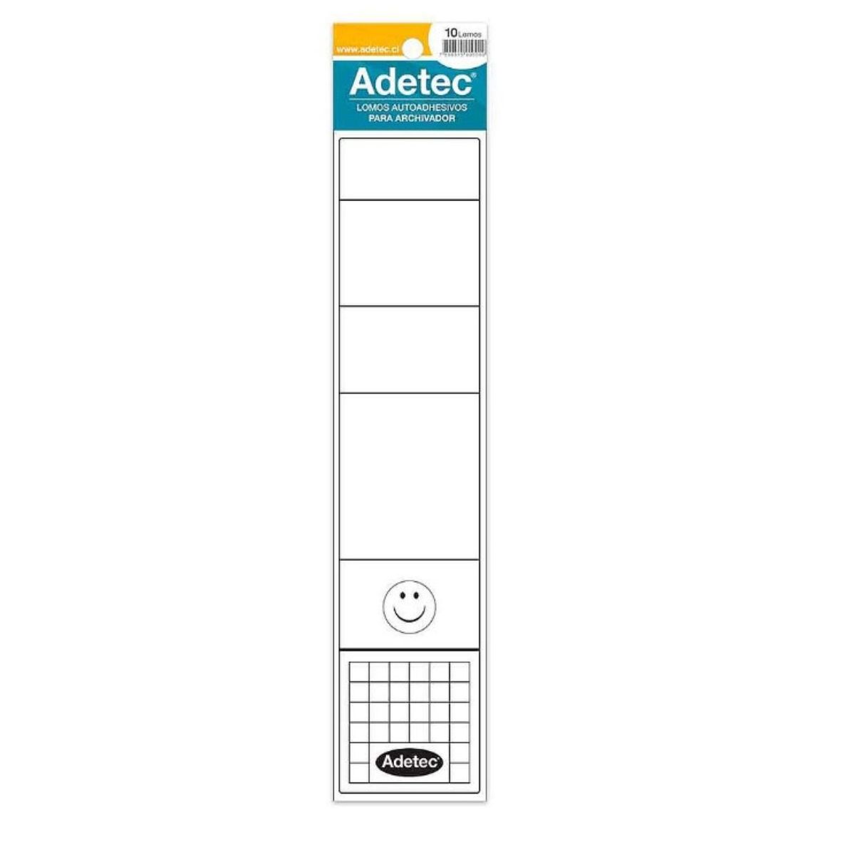 ADETEC - Lomos Autoadhesivos para Archivador Blanco