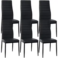 GENERICO - Pack De 6 Sillas De Comedor Negras