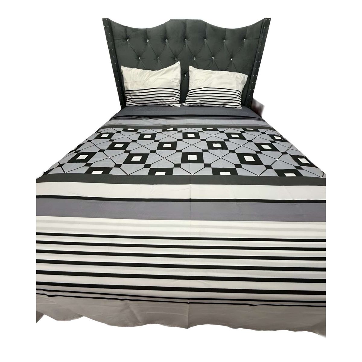 GENERICO - JUEGO DE SABANAS DE GÉNERO 2 PLAZAS RAYAS Y CUADROS