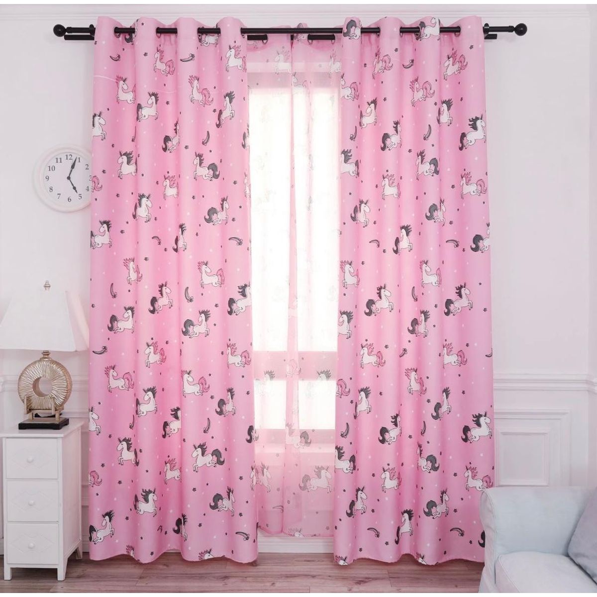 GENERICO - Cortinas  Infantil unicornio