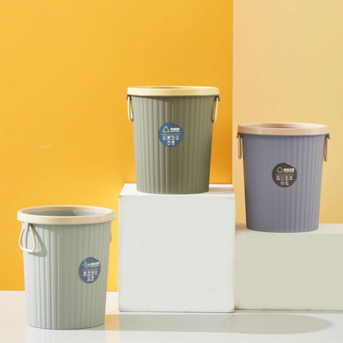 HOMESTAR - Basurero Compacto con Tapa - Azul