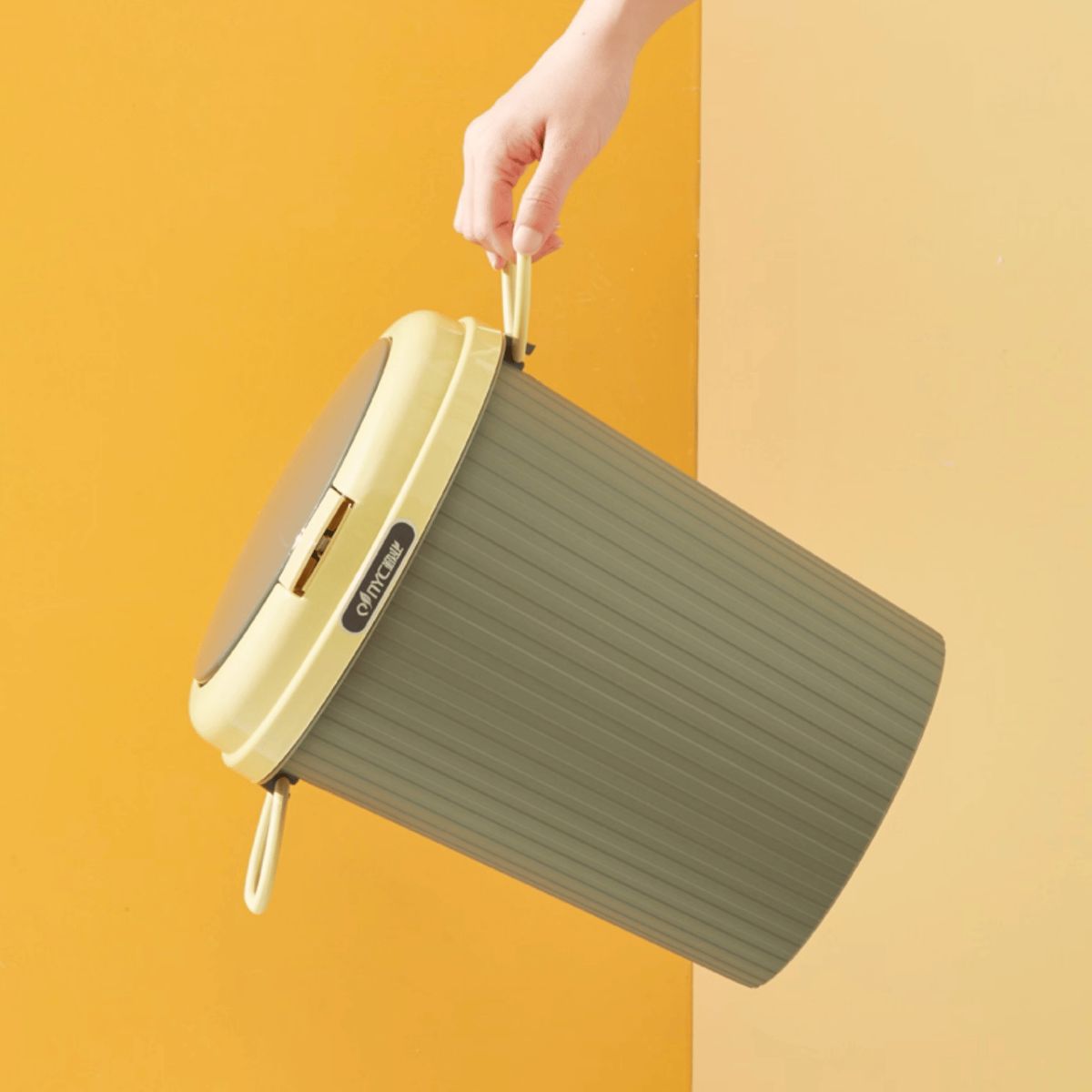 HOMESTAR - Basurero Compacto con Tapa - Azul