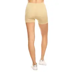 AAYO MODA - Calza Corta Beige Tipo Short Estilo Piel Talla Standard