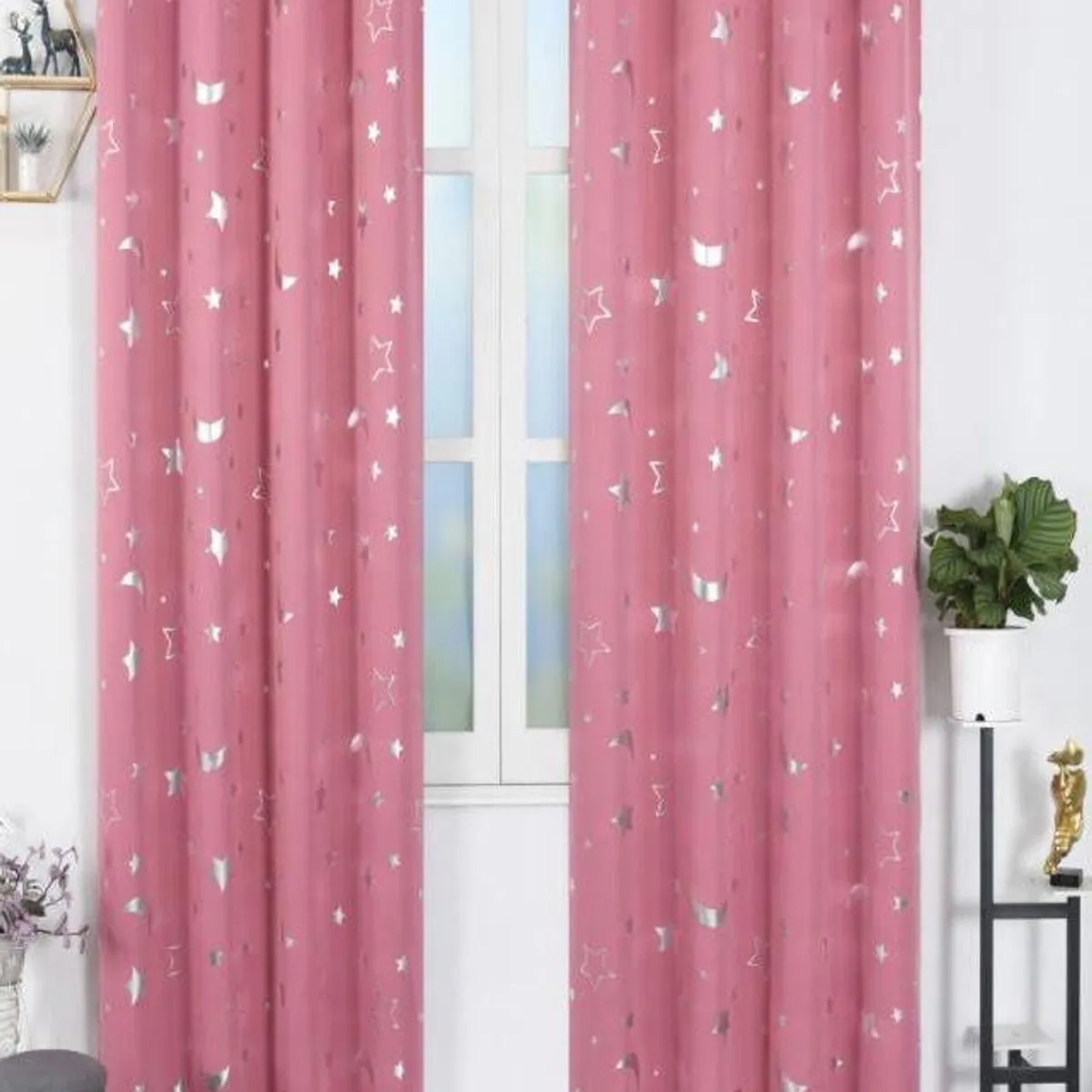 GENERICO - Cortinas  Infantil estrella rosada