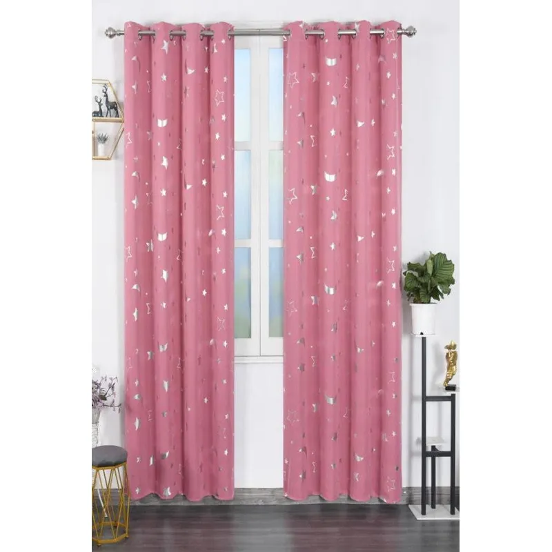GENERICO - Cortinas  Infantil estrella rosada