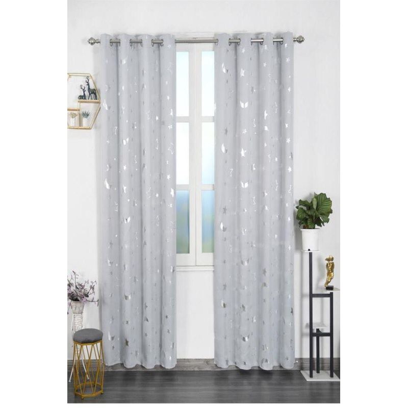 GENERICO - Cortinas  Infantil estrella gris