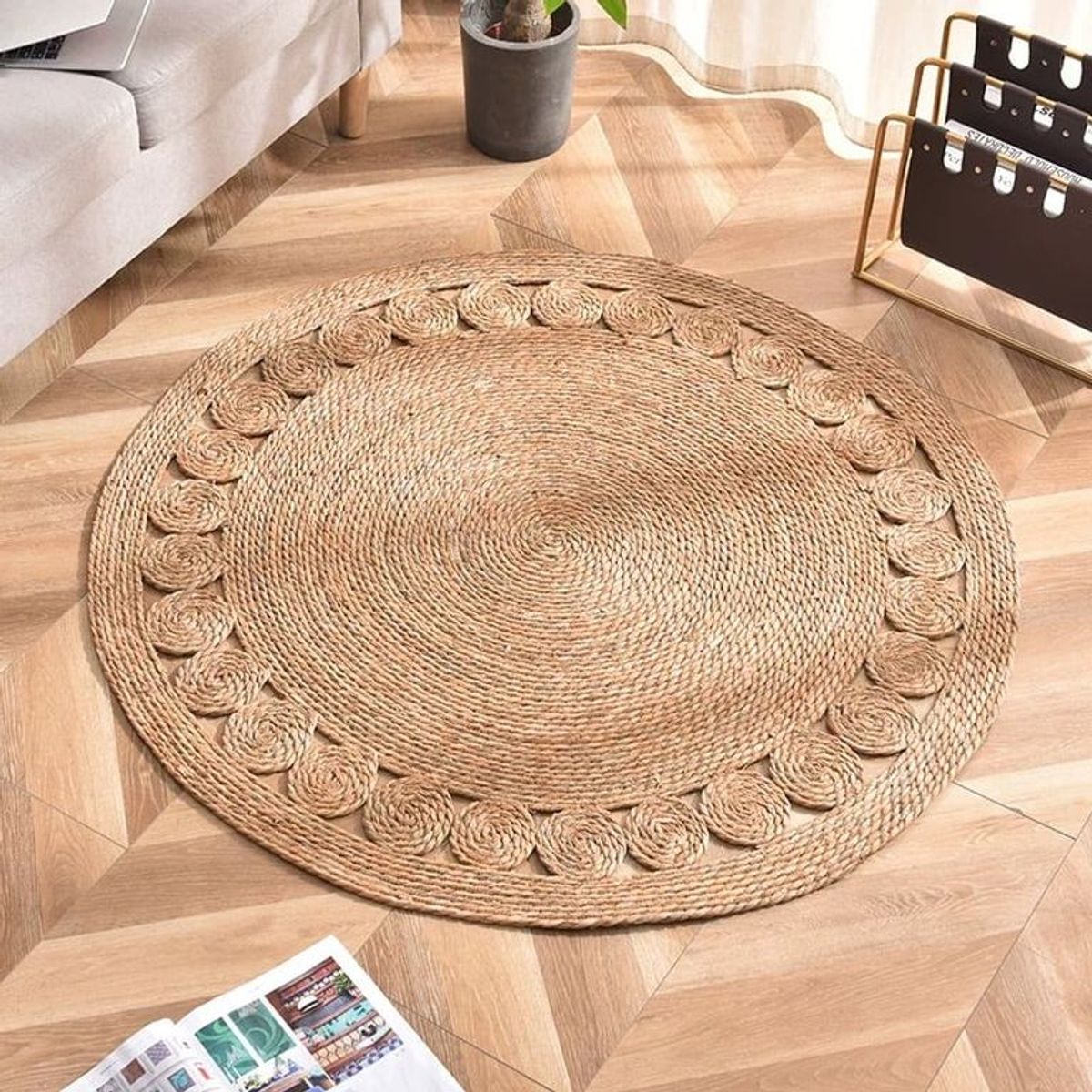 GENERICO - Alfombra Yute Redonda 80x80cm