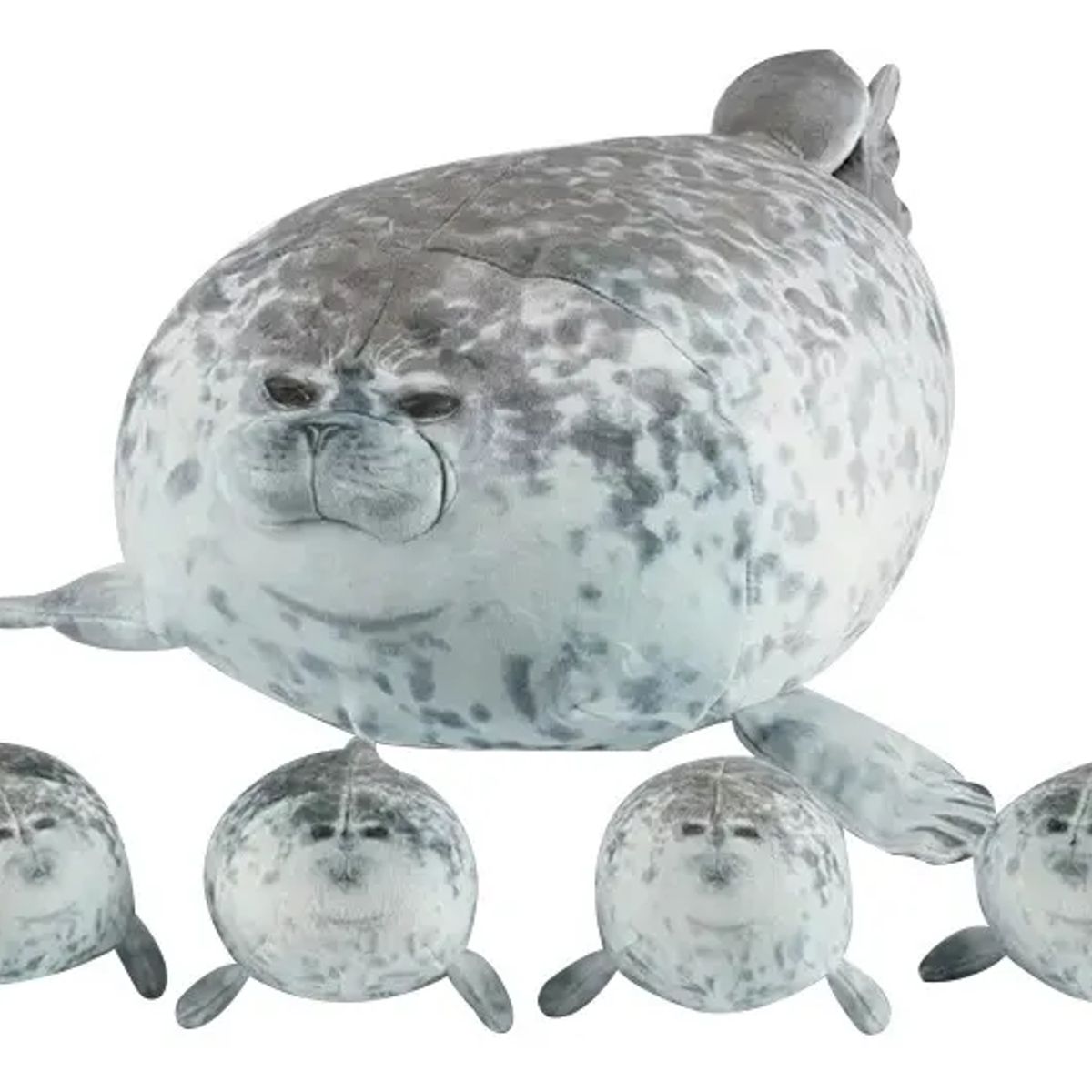 GENERICO - Foca, Peluche De Mamá Foca, 40 Cm. Mas 4 Bebés Foquitas.