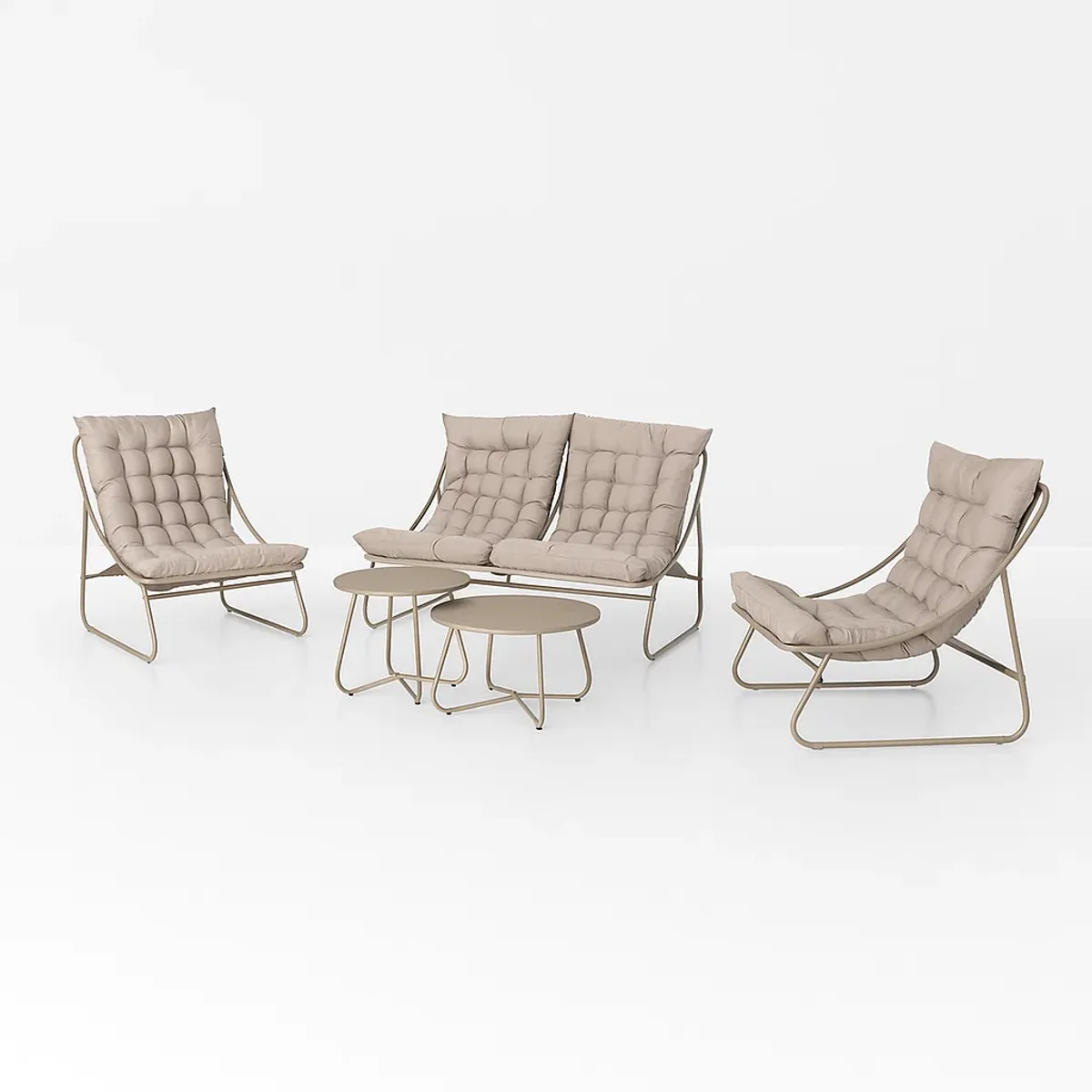 KLIK - Juego de Terraza Arena 3 Sofás y 2 Mesas de Centro