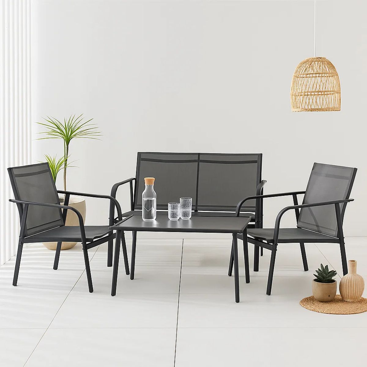 KLIK - Juego de Terraza Aero 3 Sofás y 1 Mesa de Centro