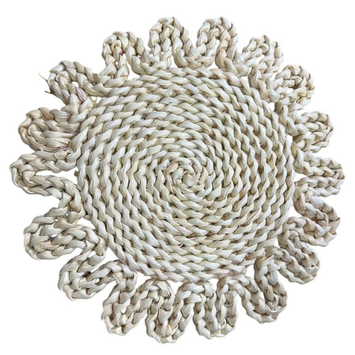 GENERICO - Set 6 Individuales Mantel Fibra Natural Yute 30 Cm A3