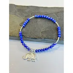 GENERICO - PULSERA BAÑADA EN PLATA CON CRISTALES AZULES
