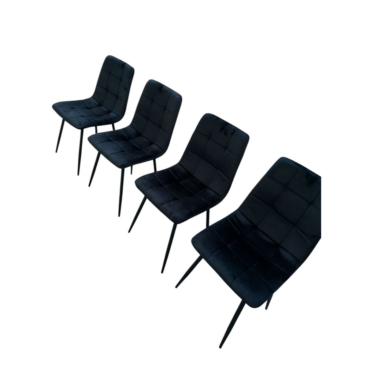 GENERICO - Pack 4 Sillas Negras Capitone